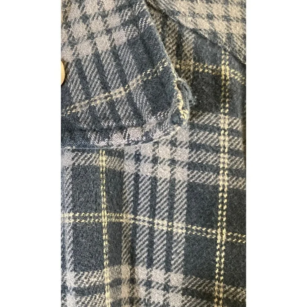 Mens Levis Plaid‎ Insulated Shacket Blue Gray XL Cotton Polyester